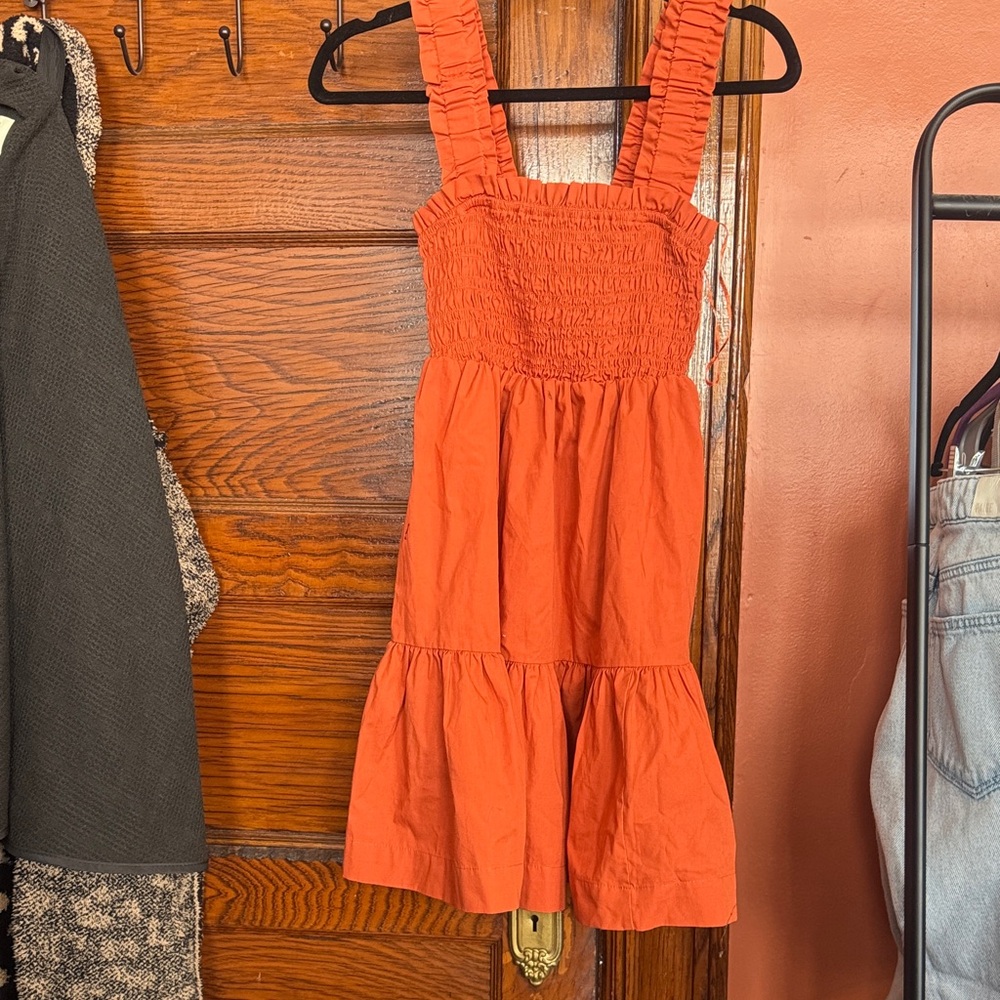 Abercrombie Rust Orange Smocked Sundress